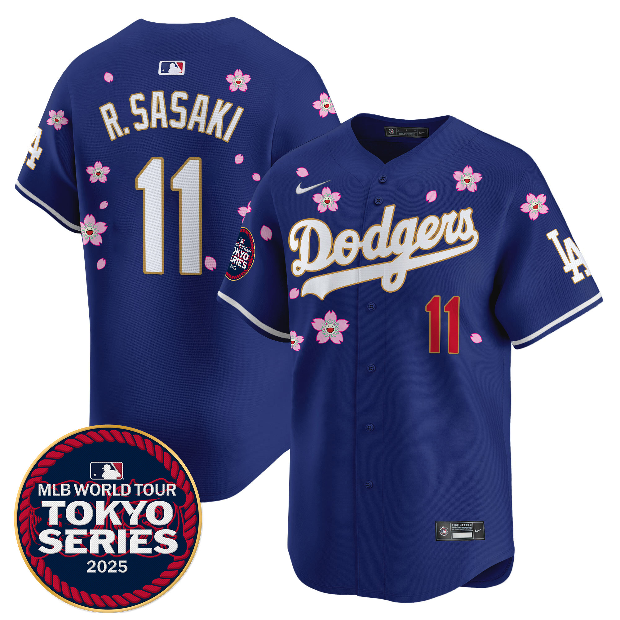 Men Los Angeles Dodgers #11 R Sasaki Tokyo Series blue Limited Stitched 2025 Jersey 5
